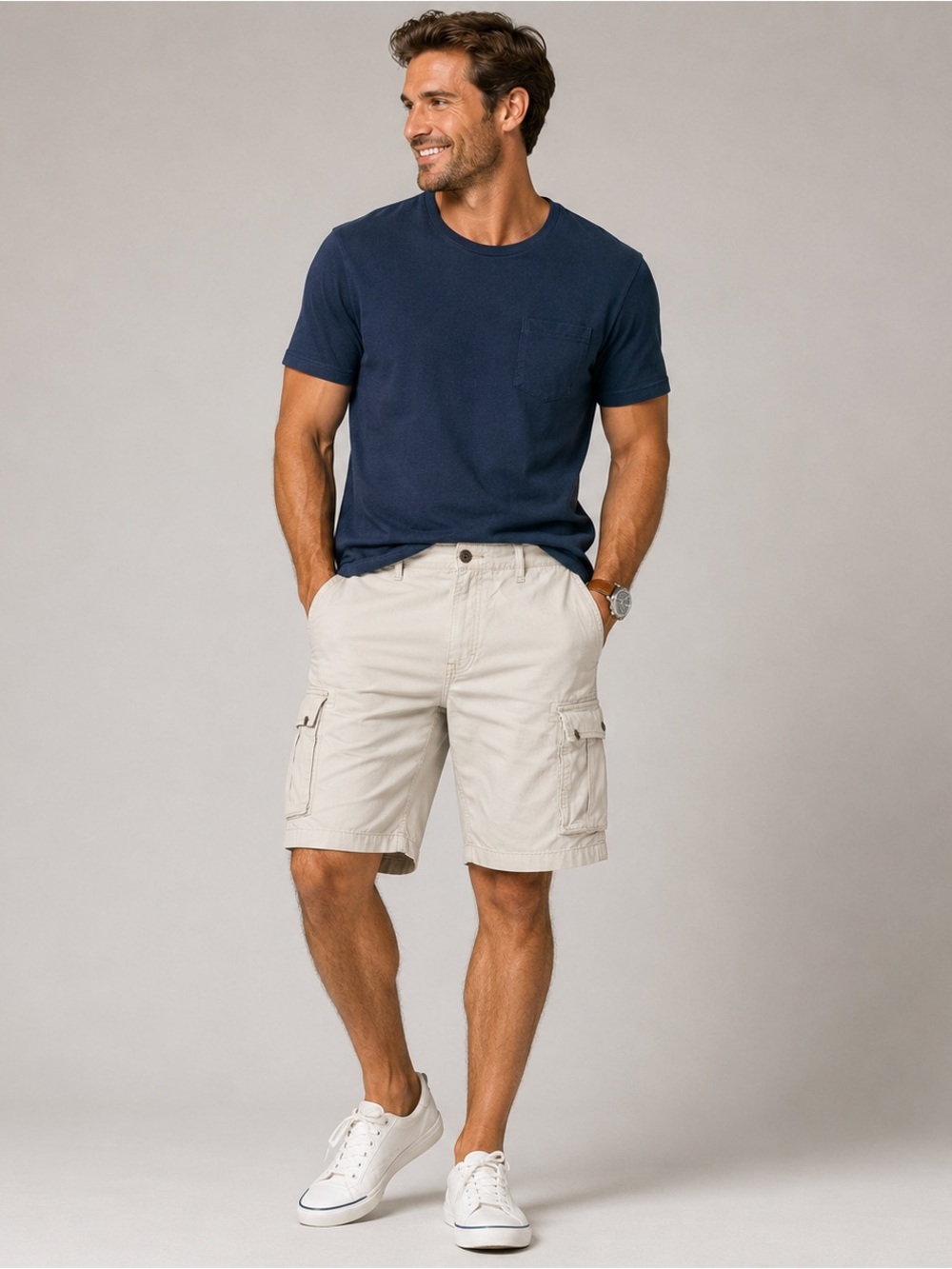 Levi’s 511 Beige Cargo Shorts Men’s 38 Relaxed Utility Hiking Cotton Casual